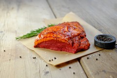 Okseculotte marineret rodvin